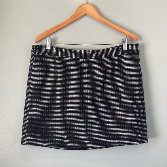 Gap Wool Blend Miniskirt Black and White Woven Tweed Size 14 NWOT - Picture 9 of 9